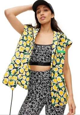 DVF Diane von Furstenberg x Target Womens Packable Poppy Floral Vest Sz XXS Hood